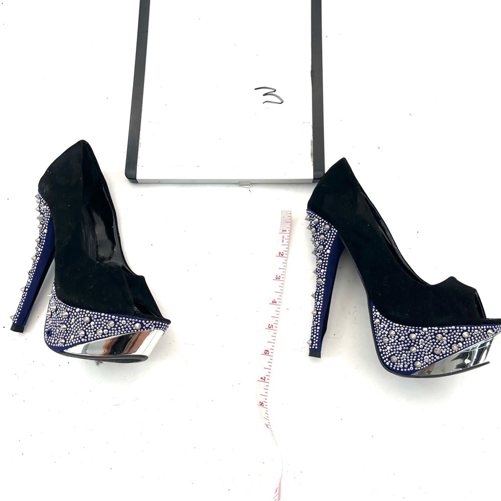 Liliana Women’s Blue Mirror Spike Heels 6.5 - Picture 8 of 8